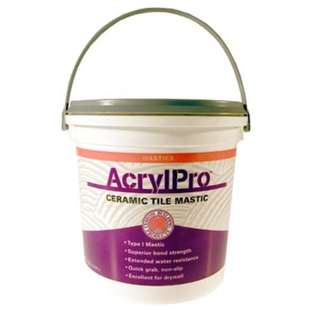 Custom Building Products Custom Building Products 1 Gallon White AcrylPro Ceramic Tile Mastic  ARL40001- - Pack of 2 10186014173